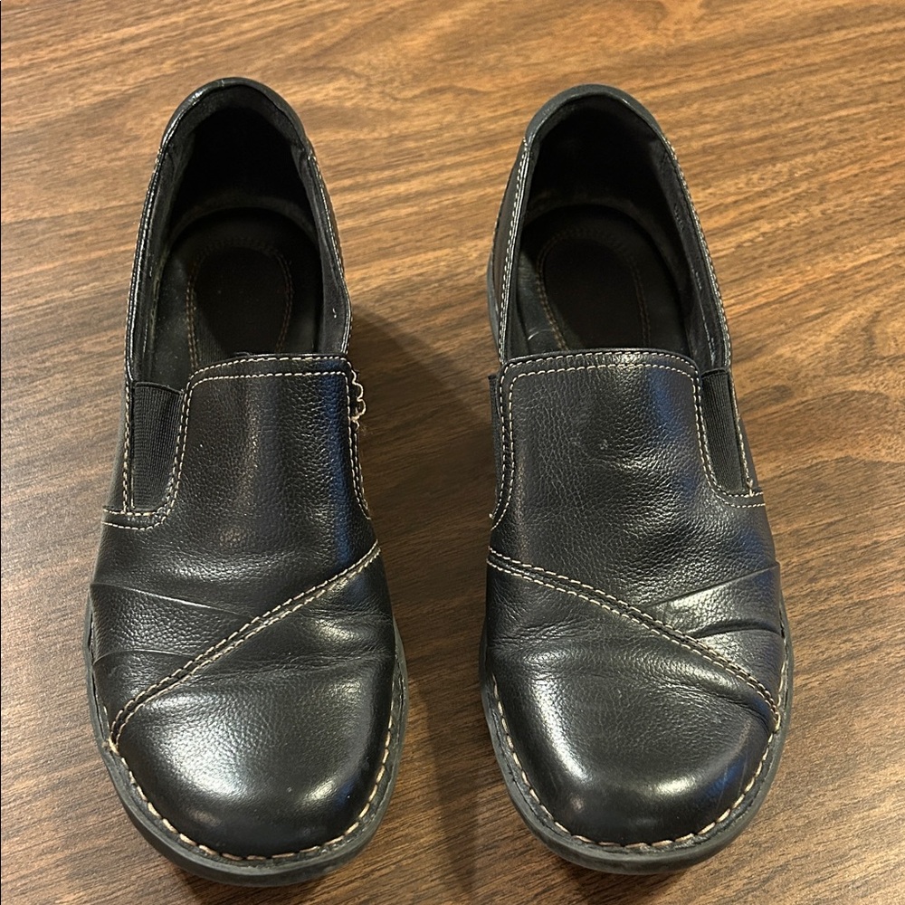 Clarks Black Leather Loafers